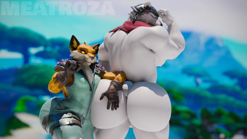 2boys backsack balls big_ass big_butt bubble_ass fat_ass fat_butt fennix_(fortnite) fortnite fox furry furry_only gay huge_ass huge_butt large_ass large_butt male male/male male_only meatroza muscular muscular_male polar_bear polar_patroller polar_patroller_(fortnite) thick_ass thick_butt