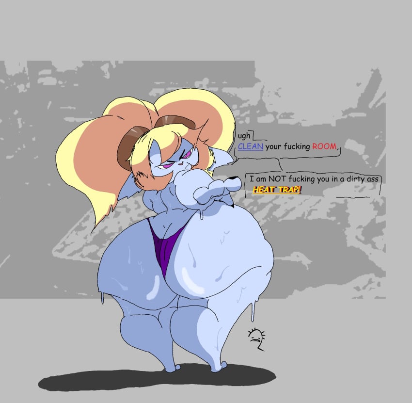 2023 alternate_version angry_face ass_bigger_than_head ass_bigger_than_torso ass_cleavage big_ass big_butt blue_skin butt_crack commission detailed fat_ass fat_butt female female_focus female_only large_ass league_of_legends looking_at_viewer massive_ass massive_butt monster_ass pointing_at_viewer poppy purple_underwear quarter_pounder safres_0 side_view solo sweat sweaty_ass text thick_thighs yordle