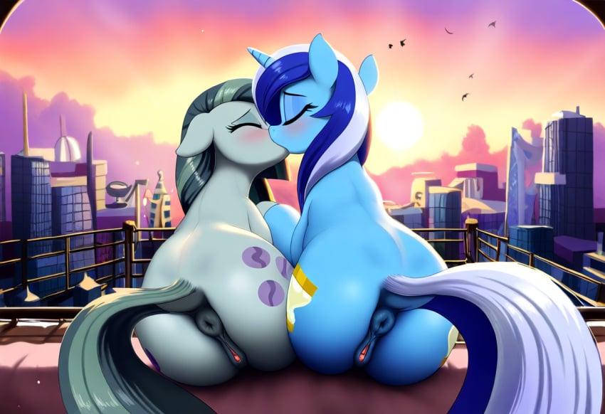 2girls ai_generated animal_genitalia animal_pussy anus ass colgate_(mlp) earth_pony equid equine equine_genitalia equine_pussy female feral friendship_is_magic furry hasbro horse mammal marble_pie_(mlp) my_little_pony pony pussy solo unicorn yuri