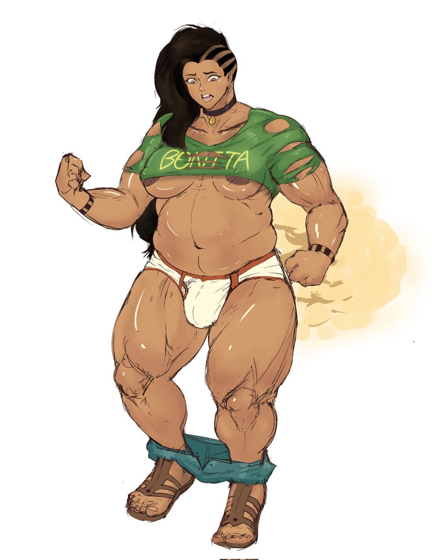 areolae brazilian brazilian_futa briefs bulge capcom chubby dark-skinned_futanari dark_skin fart fart_cloud fart_fetish farting futanari laura_matsuda overweight overweight_futanari snobbyfoxy solo solo_futanari street_fighter strongfat torn_clothes transformation underboob underwear