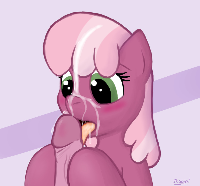 2011 cheerilee cheerilee_(mlp) cum cumshot drooling earth_pony equine female friendship_is_magic fur green_eyes hair horse male my_little_pony open_mouth orgasm penis pink_hair pony saliva skoon straight straight_hair tongue