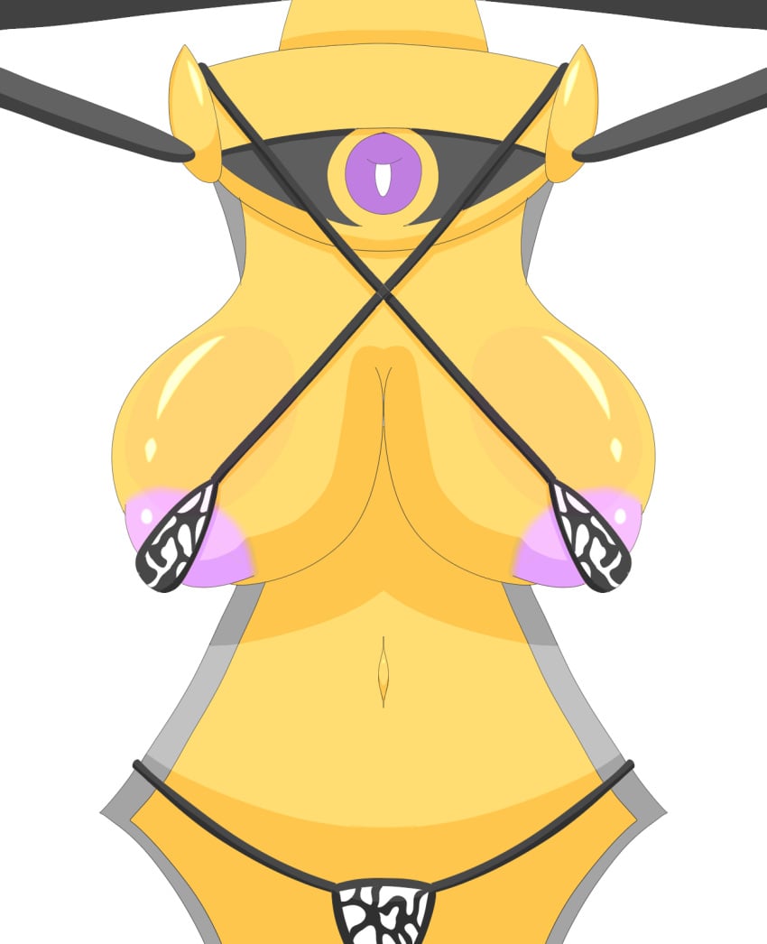 aegislash animate_inanimate big_breasts bikini breasts cyclops daikonryu hi_res midriff no_humans pokémon_(species) pokemon sling_bikini sword tagme