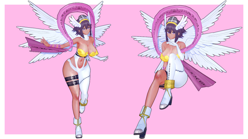 1girls 3d angewomon angewomon_(cosplay) apuri cosplay digimon digimon_(cosplay) digimon_world digimon_world:_next_order female female_only himari_oofuchi human solo