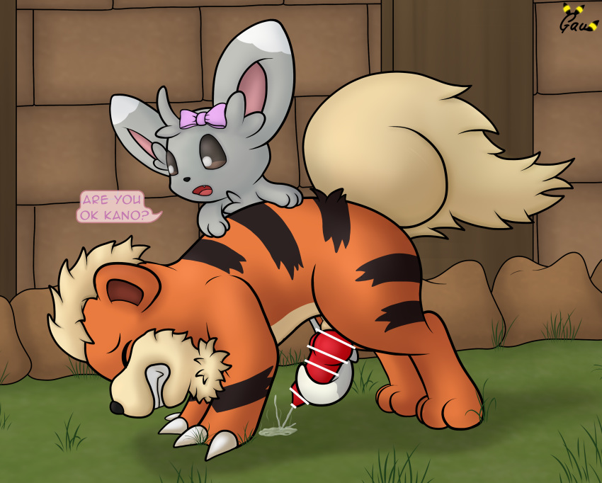 cum female feral furry gau_(artist) growlithe knot male male/female minccino pokémon_(species) pokemon pokemon_(species) tagme tailjob