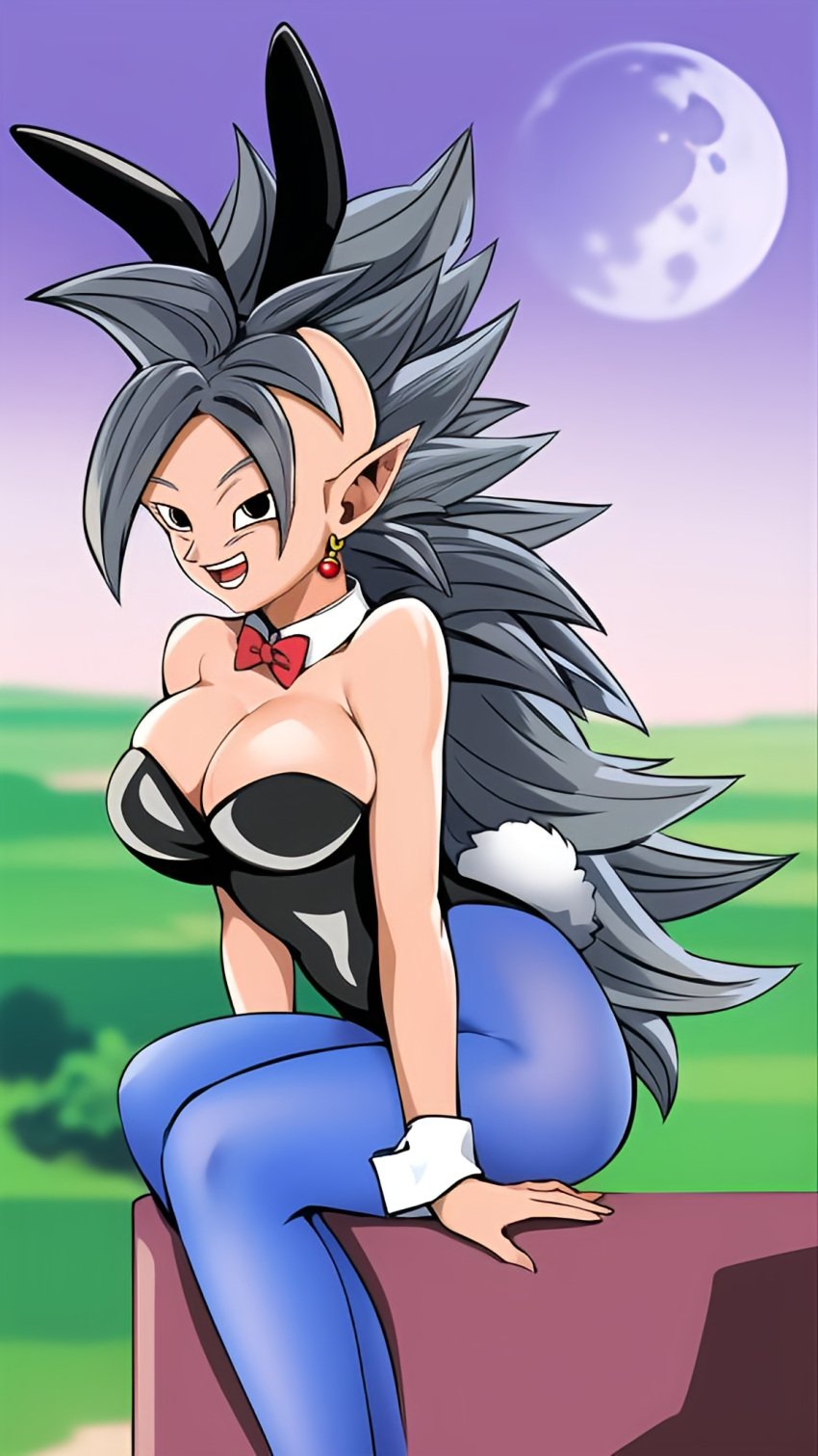 big_breasts breasts breasts bunny bunny_costume bunny_ears bunny_girl bunny_tail bunnysuit dragon_ball dragon_ball_af dragon_ball_super dragon_ball_z edit edited kaioshin moon neckline playboy_bunny redraw suit supreme_kai west_supreme_kai