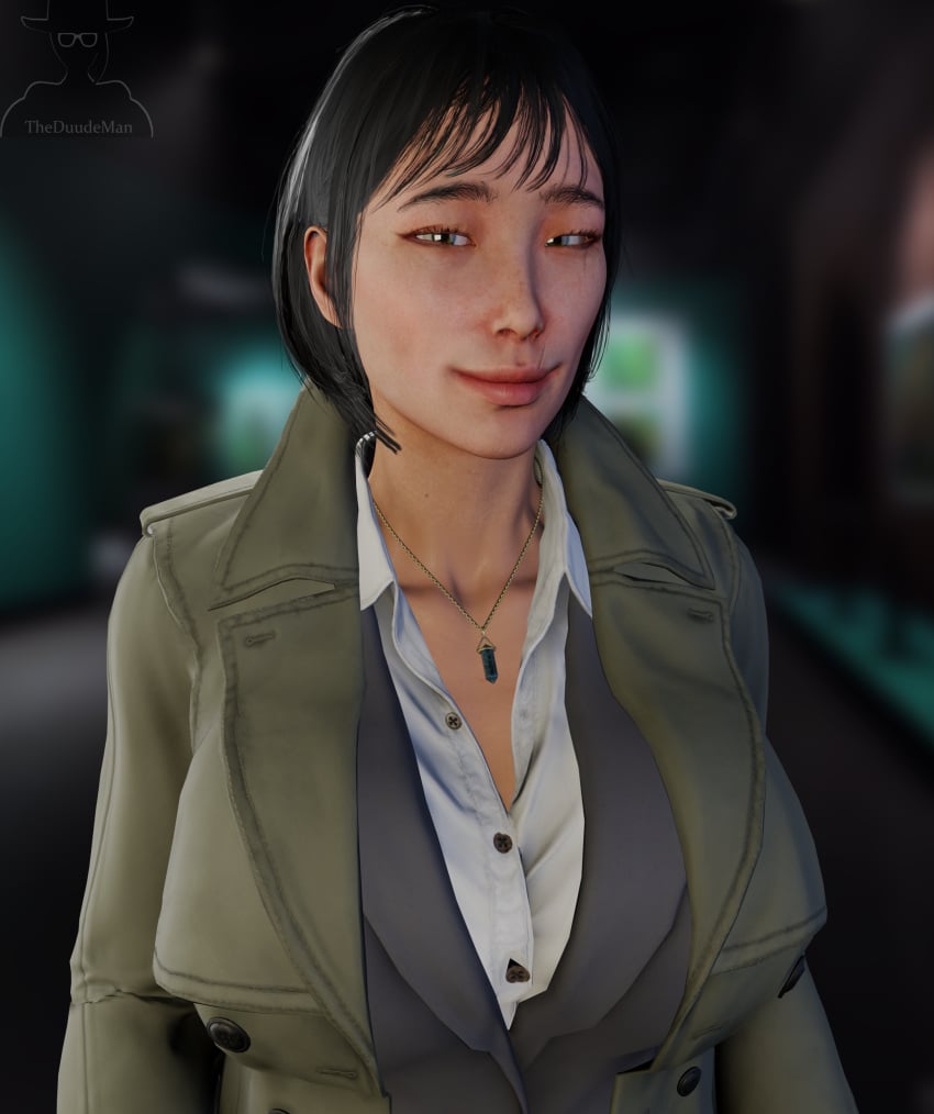 1girls 3d alternate_breast_size asian asian_female big_breasts blender blender_(software) bra breasts bursting_breasts cleavage female female_only game_cg jacket jacket_open joy_(payday) joy_(payday_3) large_breasts looking_at_viewer necklace overkill_software payday payday_(series) payday_3 robber smug smug_face smug_grin suggestive suggestive_look suit theduudeman tight_clothing tight_shirt top_heavy uniform