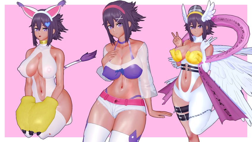 1girls 3d angewomon angewomon_(cosplay) apuri cosplay digimon digimon_(cosplay) digimon_world digimon_world:_next_order female female_only gatomon gatomon_(cosplay) himari_oofuchi human solo