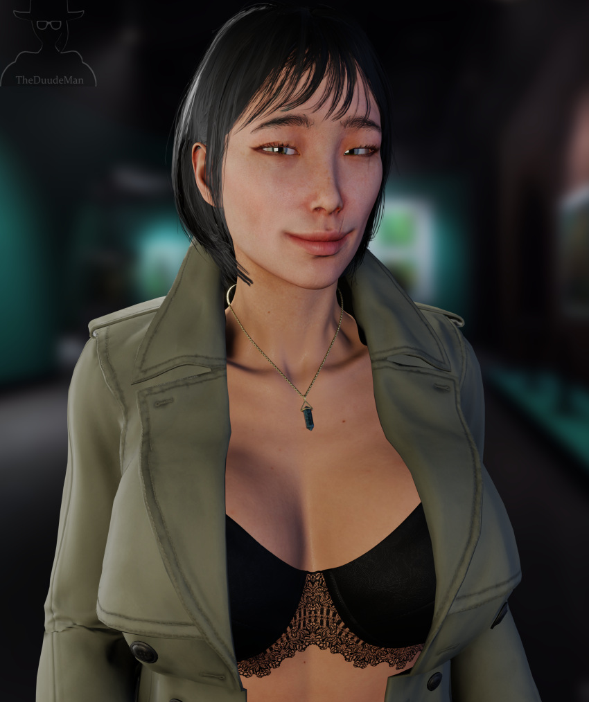 1girls 3d alternate_breast_size asian asian_female big_breasts blender blender_(software) bra breasts bursting_breasts cleavage female female_only game_cg jacket jacket_open joy_(payday) joy_(payday_3) large_breasts looking_at_viewer necklace overkill_software payday payday_(series) payday_3 robber smug smug_face smug_grin suggestive suggestive_look suit theduudeman tight_clothing tight_shirt top_heavy uniform