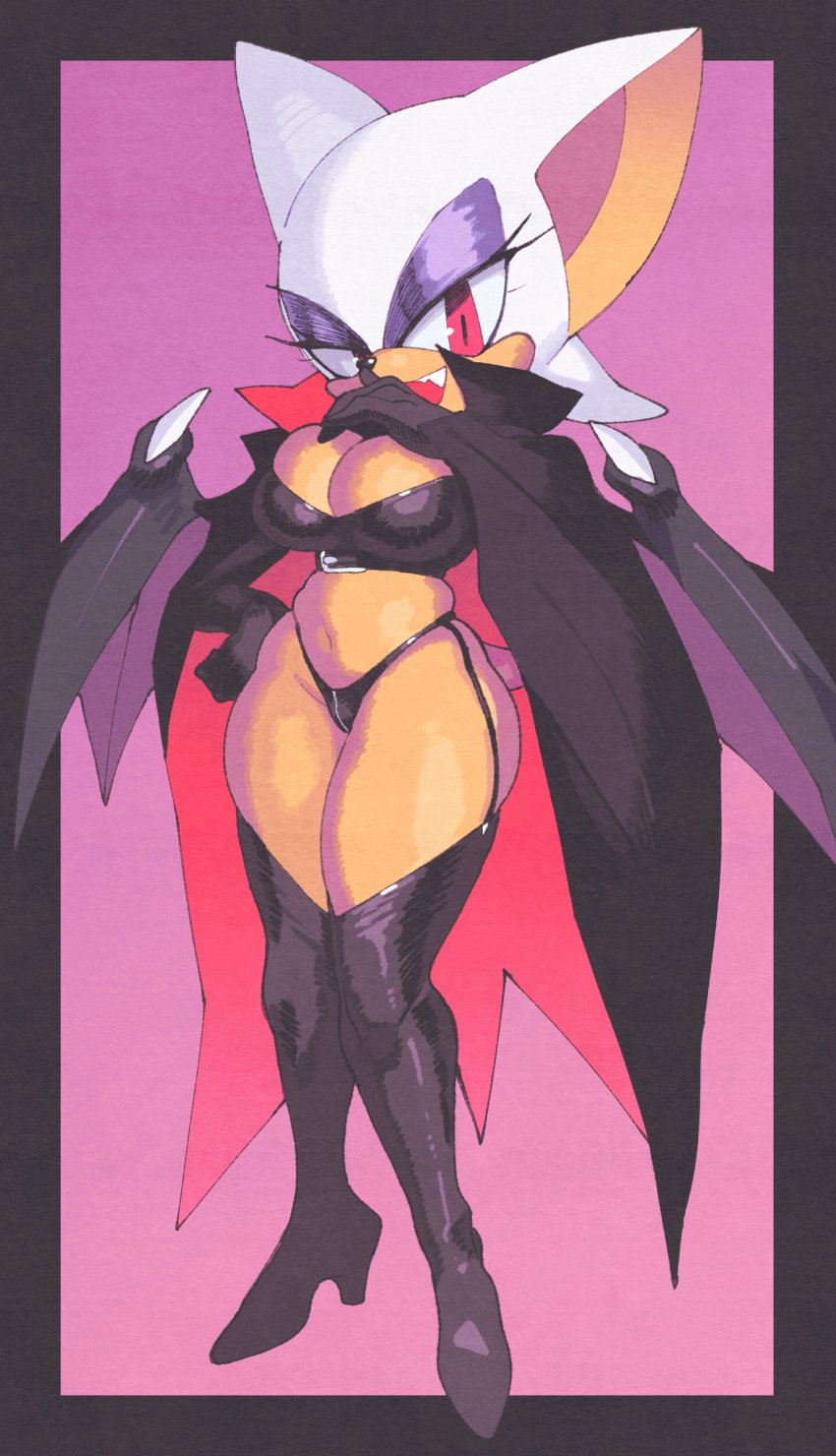 1girls 2023 2d 2d_(artwork) 2d_artwork anthro bat bat_wings big_breasts boots chiropteran cleavage fanart female female_only furry garter_straps halloween_costume hips hourglass_figure inkuusan large_breasts magenta_eyes mobian mobian_(species) mobian_bat rouge_the_bat sega semi_nude skimpy_clothes solo solo_female sonic_(series) sonic_adventure_2 sonic_team sonic_the_hedgehog_(series) tan_body thick_thighs thigh_boots thighhighs thighs thong tight_clothing tiny_waist white_hair wings