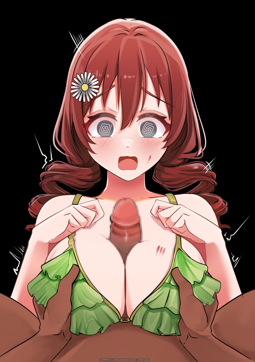 1b1boy 1boy1girl 1girls @_@ absurd_res absurdres big_breasts bikini bikini_only bikini_top blue_eyes blue_eyes_female blush blush_face blushing_at_viewer blushing_female blushing_lines boobjob breasts buarrassed busty busty_female busty_girl busty_teen cleavage collarbone embarrassed embarrassed_expression embarrassed_female emma_verde female female_focus fingers flower flower_hair_ornament flower_in_hair flower_on_head green_bikini green_bikini_only green_bikini_top green_string_bikini green_swimsuit green_swimwear hair_between_eyes hair_ornament high_resolution high_school_student highres huge_breasts large_breasts long_hair love_live! love_live!_nijigasaki_high_school_idol_club male open_mouth paizuri paizuri_lead_by_male parted_lips penis_between_breasts plump_breasts red_hair red_hair_female school_girl shoulders simple_background string_bikini swimsuit swimwear swirly_eyes teen_girl teenage_girl teenage_tits teenager tongue twintails twintails_(hairstyle) upper_body whin young_female young_woman