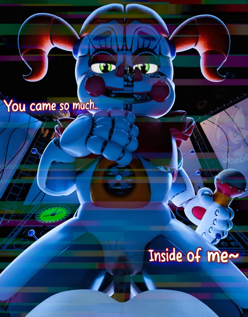 1boy 1girls 3d animatronic baby_(fnafsl) circus_baby circus_baby_(fnaf) circus_baby_(original) cum cum_in_pussy cum_inside english_text female five_nights_at_freddy's five_nights_at_freddy's:_sister_location green_eyes jordevoir penetration penis pov pussy robot robot_girl robot_humanoid straight text twintails vagina vaginal_penetration vaginal_sex white_body