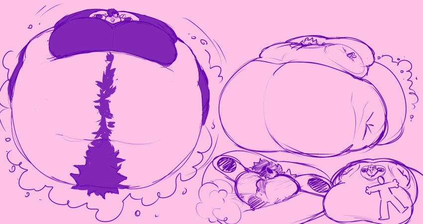 ambiguous_gender androgynous ass_expansion belly_expansion body_inflation breast_expansion burping dazed expansion happy_trail huge_ass huge_belly huge_breasts inflation laying_on_person lenny_(yaizl_art) multiple_angles spherical_inflation stomach_noises sunken_head sunken_limbs yaizl_art