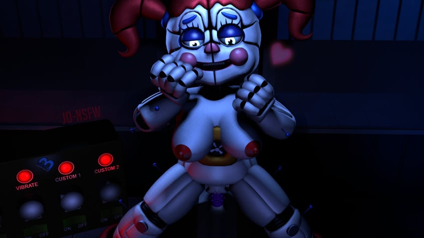 1girls 3d animatronic baby_(fnafsl) big_breasts blue_eyes breasts circus_baby circus_baby_(fnaf) circus_baby_(original) dildo dildo_in_pussy dildo_penetration dildo_riding dildo_sitting female five_nights_at_freddy's five_nights_at_freddy's:_sister_location full_color glowing_eyes joeshownsfw naked naked_female nipples no_panties nude nude_female pussy red_hair red_nipples robot robot_girl robot_humanoid twintails vagina vaginal_penetration white_body