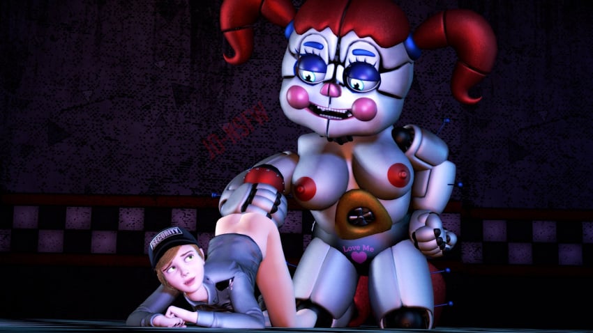 2girls 3d ambiguous_penetration animatronic ass_up baby_(fnafsl) big_breasts blonde_hair blue_eyes breasts circus_baby circus_baby_(fnaf) circus_baby_(original) female five_nights_at_freddy's five_nights_at_freddy's:_security_breach five_nights_at_freddy's:_sister_location full_color joeshownsfw microphone nipples pubic_tattoo red_hair red_nipples robot robot_girl robot_humanoid twintails vanessa_(fnaf)