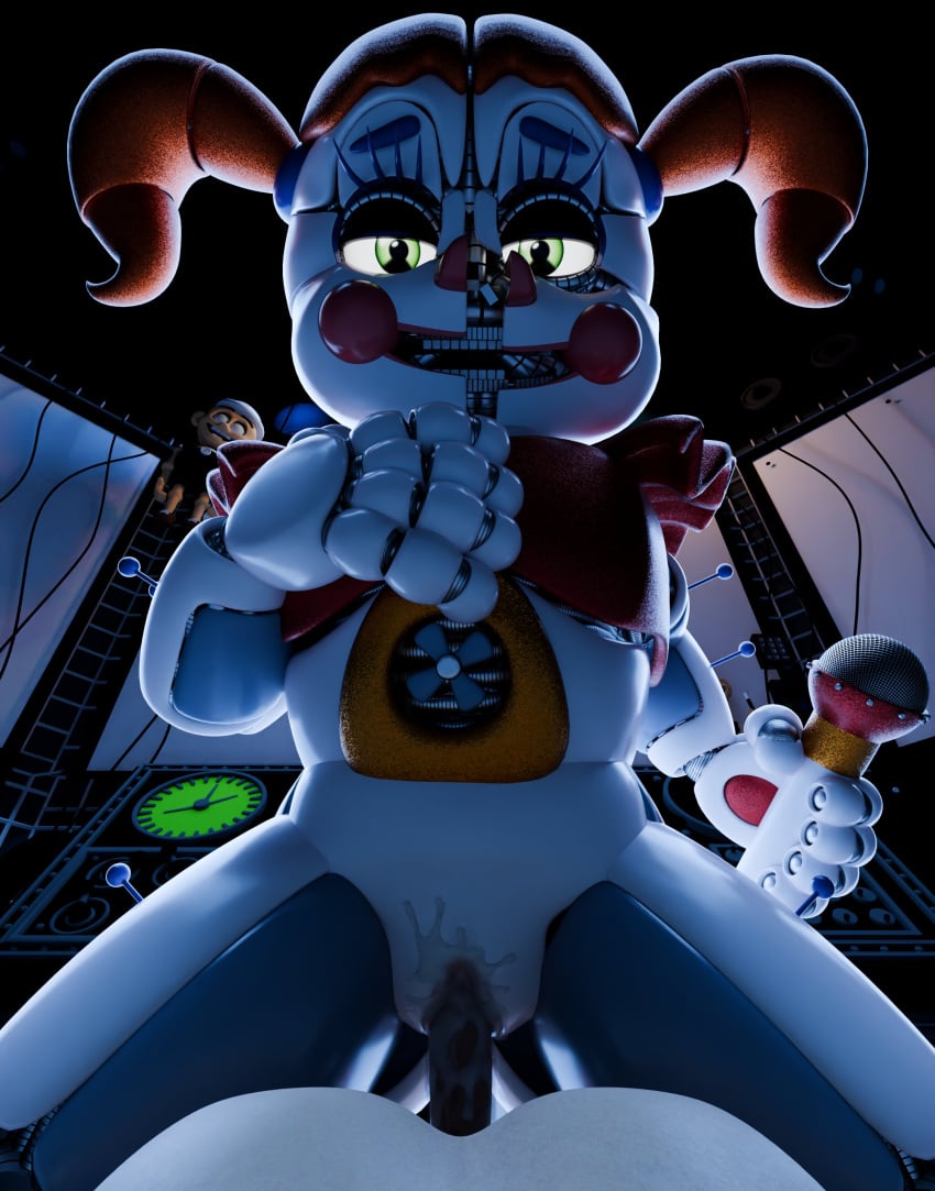 1boy 1girls 3d animatronic baby_(fnafsl) circus_baby circus_baby_(fnaf) circus_baby_(original) cum cum_in_pussy cum_inside female five_nights_at_freddy's five_nights_at_freddy's:_sister_location green_eyes jordevoir penetration penis pov pussy robot robot_girl robot_humanoid twintails vagina vaginal_penetration vaginal_sex white_body