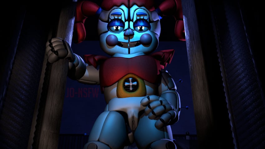 1girls 3d animatronic baby_(fnafsl) bedroom_eyes blue_eyes circus_baby circus_baby_(fnaf) circus_baby_(original) female female_only five_nights_at_freddy's five_nights_at_freddy's:_sister_location full_color glowing_eyes hand_on_hip joeshownsfw no_panties no_penetration pussy robot robot_girl robot_humanoid solo solo_female vagina