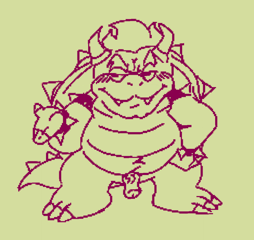 anthro anthro_only blush bowser cloaca enterman male male_only mario_(series) penis sketch slit turtle