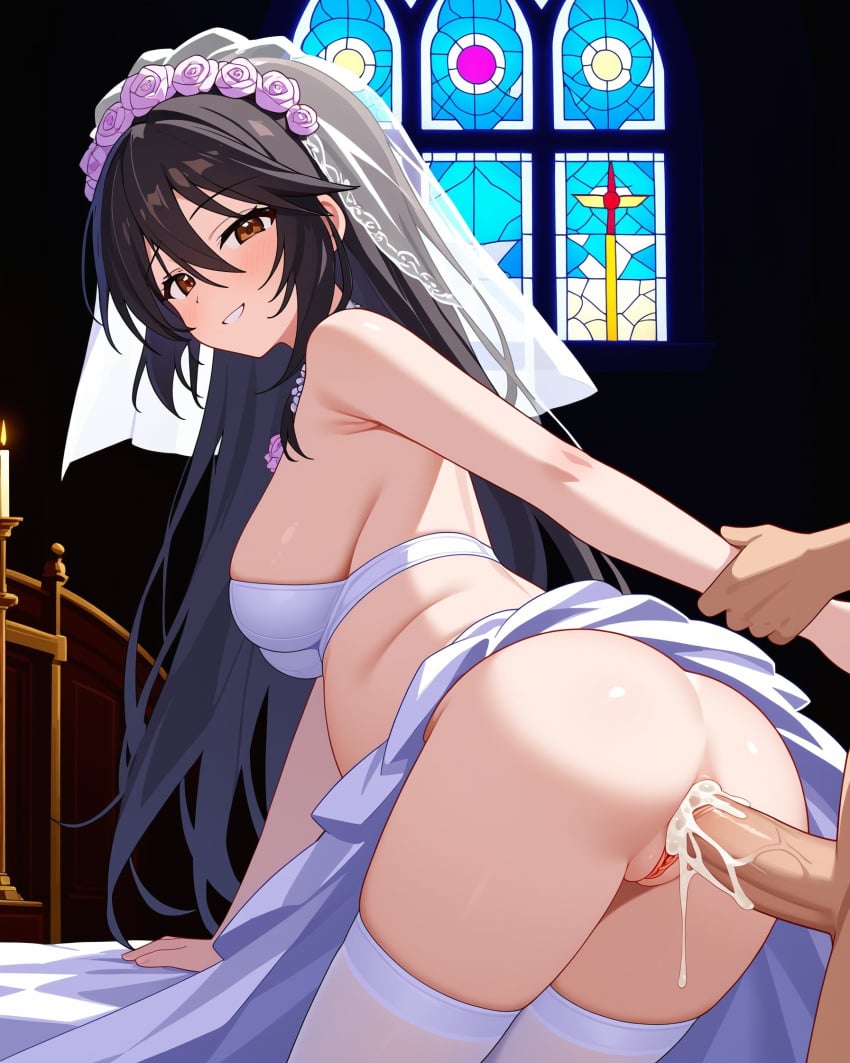 ai_generated brother_and_sister chifuyu_orimura hands_behind_back incest incest_marriage infinite_stratos pregnant sister stable_diffusion wedding wedding_dress