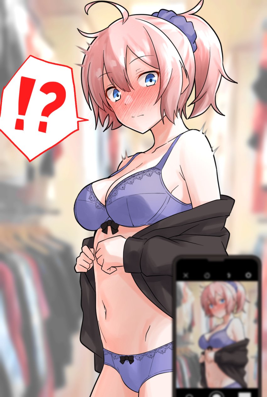 !? 1girls absurd_res absurdres aoba_(kantai_collection) bare_belly bare_chest bare_hands bare_hips bare_legs bare_midriff bare_navel bare_shoulders bare_skin bare_thighs bare_torso belly belly_button blue_eyes blue_eyes_female blush blush_lines blushing blushing_at_viewer blushing_female bow bow_bra bow_panties bra breasts cleavage cleft_of_venus closed_mouth collarbone crying dot_nose embarrassed embarrassed_female enf exposed exposed_arms exposed_belly exposed_legs exposed_midriff exposed_shoulders exposed_thighs exposed_torso female female_focus female_only fingers furaggu_(frag_0416) groin hair_between_eyes high_resolution highres kantai_collection legs light-skinned_female light_skin looking_at_viewer medium_breasts medium_hair navel off_shoulder panties phone pink_eyebrows pink_hair pink_hair_female ponytail purple_bra purple_panties purple_underwear recording recording_on_phone ribbon_bra ribbon_panties short_hair short_ponytail shoulders sideboob sidelocks slender_body slender_waist slim_girl slim_waist solo standing tears thighs thin_waist underboob underwear upper_body v-line