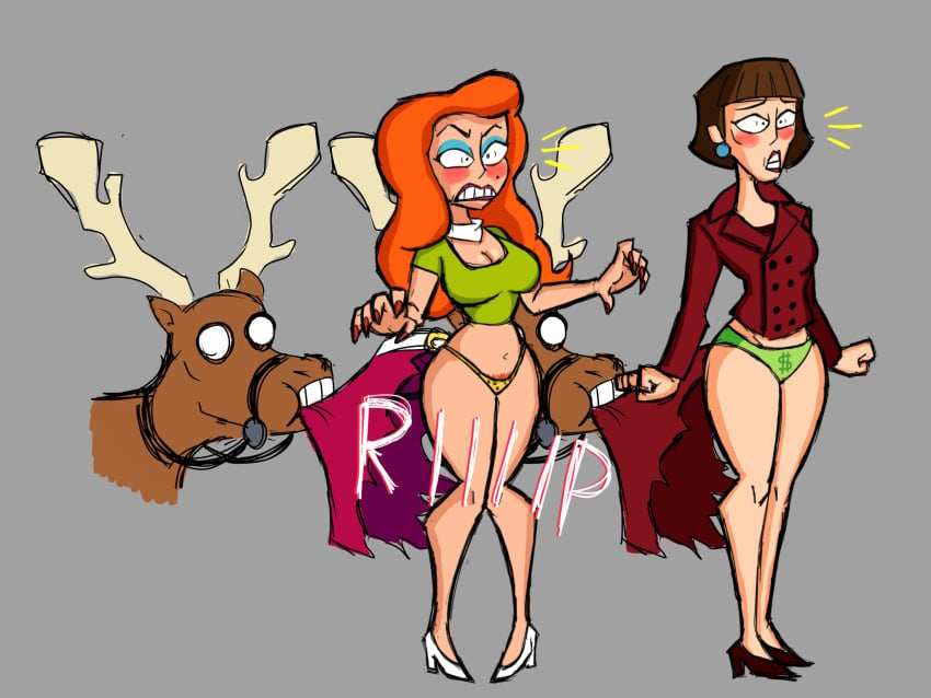 2girls assisted_exposure cousin_mel eating_clothes embarrassed female grandma_got_run_over_by_a_reindeer i.m._slime mr._skeliebones panties tagme