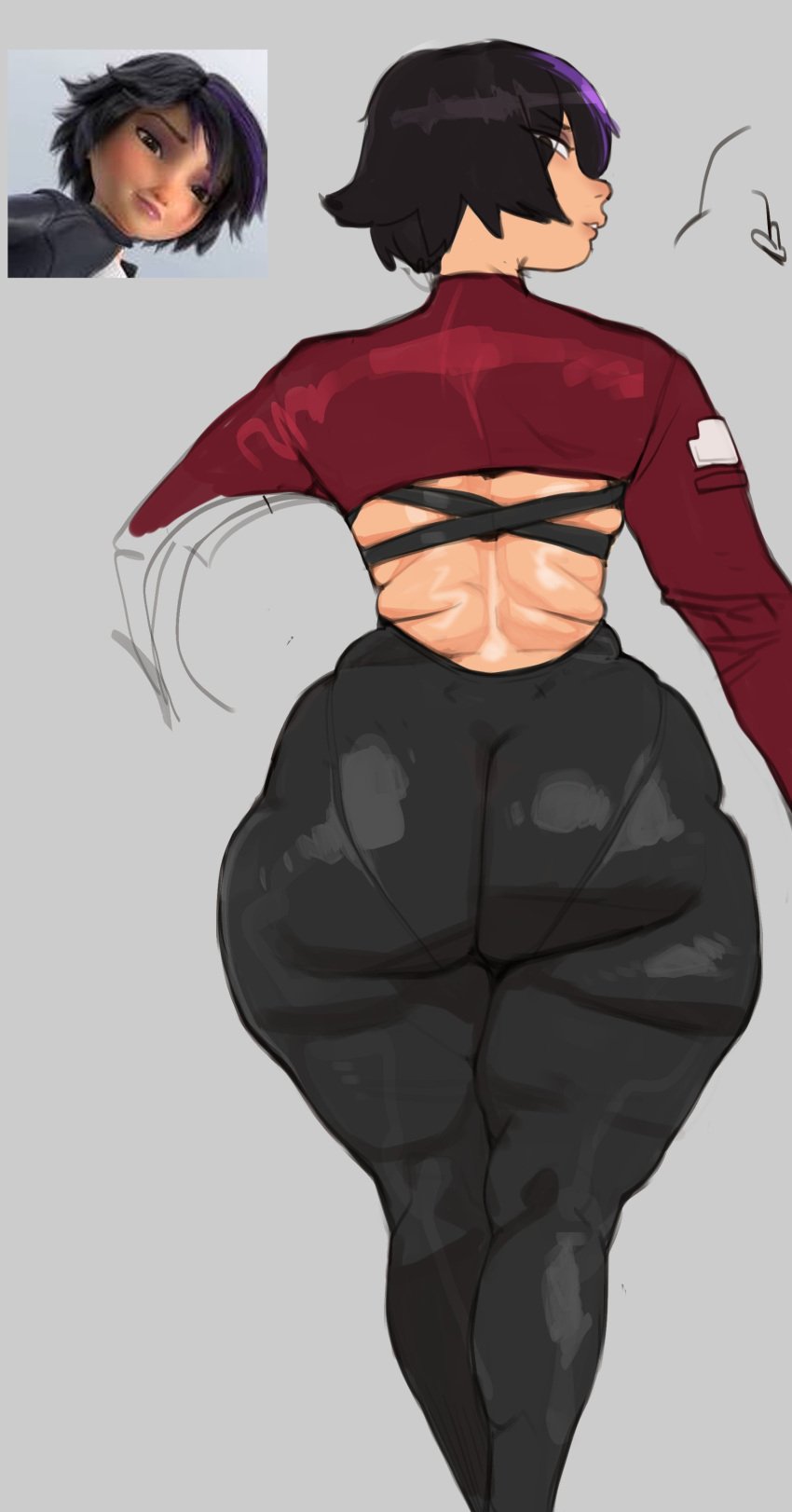 asian_female ass big_hero_6 dat_ass fat_ass fat_rolls gogo_tomago huge_ass leggings marvel paag purple_highlights skintight slim_thick small_waist tagme thick_thighs tod0231 voluptuous