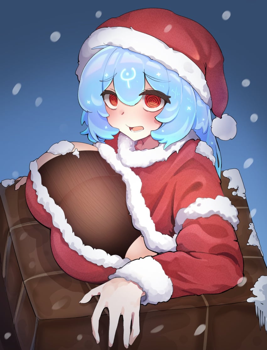 1girls ass ass_focus bao_(vtuber) big_breasts breasts christmas christmas_outfit cleavage clothed clothing female female_focus female_only holidays tagme tagme_(artist) tail