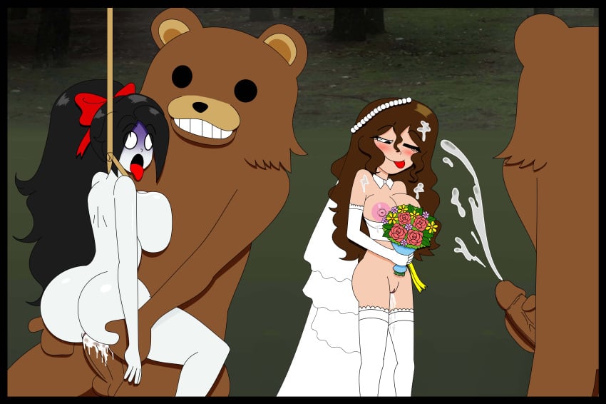 2boys 2girls age_difference black_hair brown_hair commission creepypasta cum cum_in_pussy ferozyraptor necrophilia nina_the_killer pedobear rape sally_williams sex snuff wedding_dress white_skin