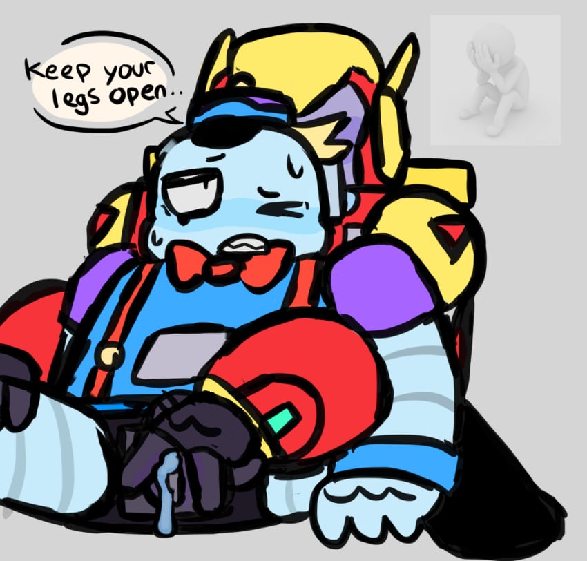 blush brawl_stars crying cum_inside lou_(brawl_stars) pussy robot robot_genitalia robot_humanoid spreading_legs surge_(brawl_stars)