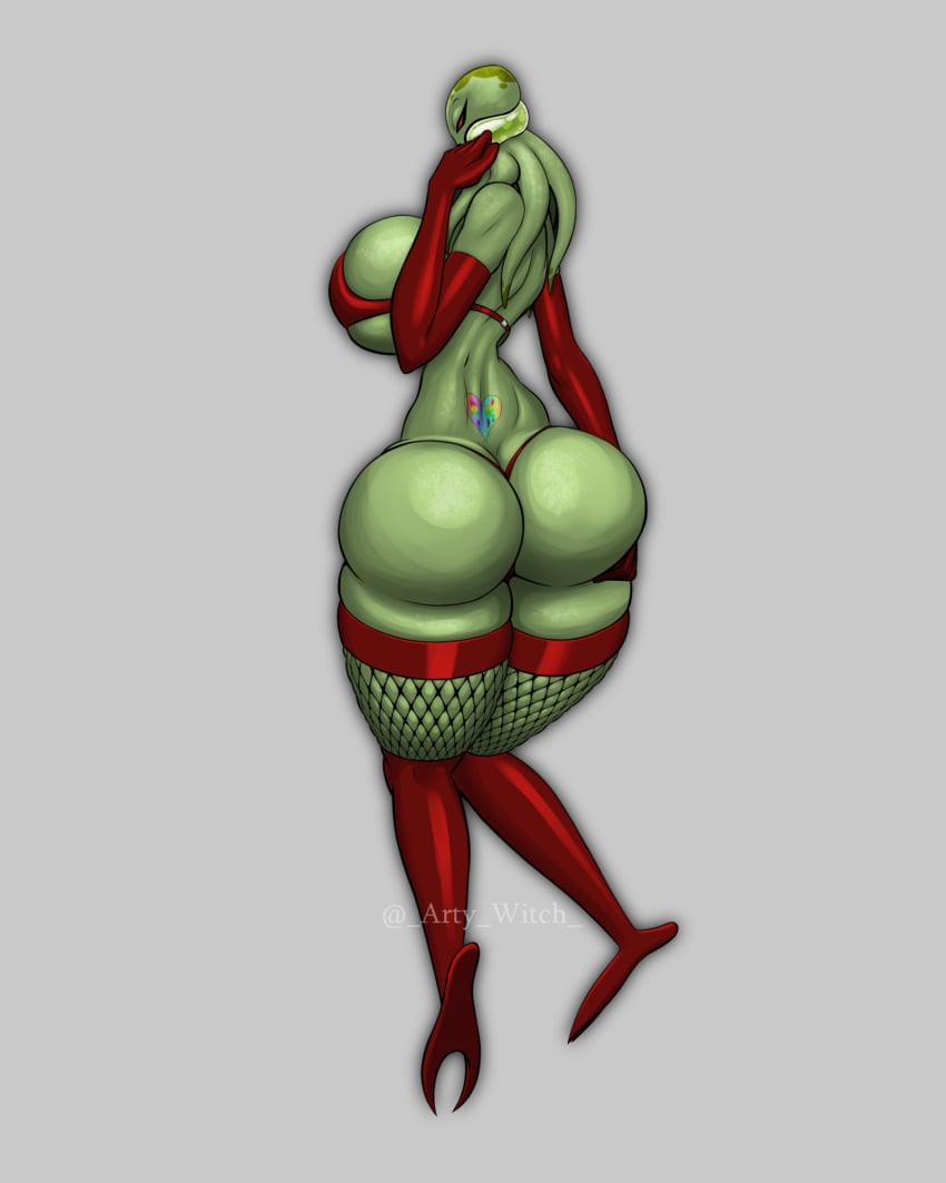 4:5 alien anthro artywitch ass ben_10 big_breasts breasts cartoon_network chimera_sui_generis clothed clothing female hi_res huge_breasts latex myaxx solo tentacle thong underwear