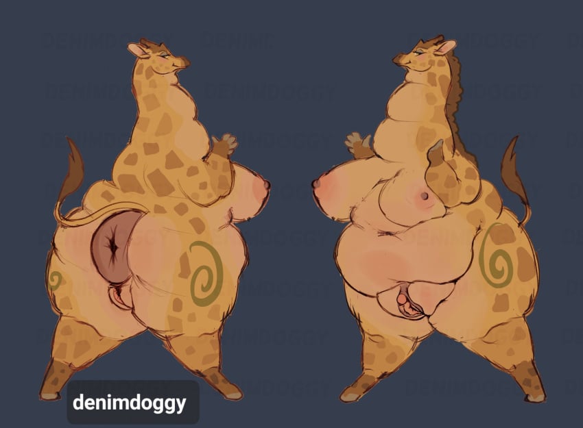 anthro anus big_anus big_pussy denimdoggy dessert doughnut female food genitals giraffe giraffe_mom giraffid hi_res huge_anus hyper hyper_anus hyper_genitalia hyper_pussy mammal mature_female overweight overweight_female pastry plump_labia puffy_anus pussy solo thick_thighs