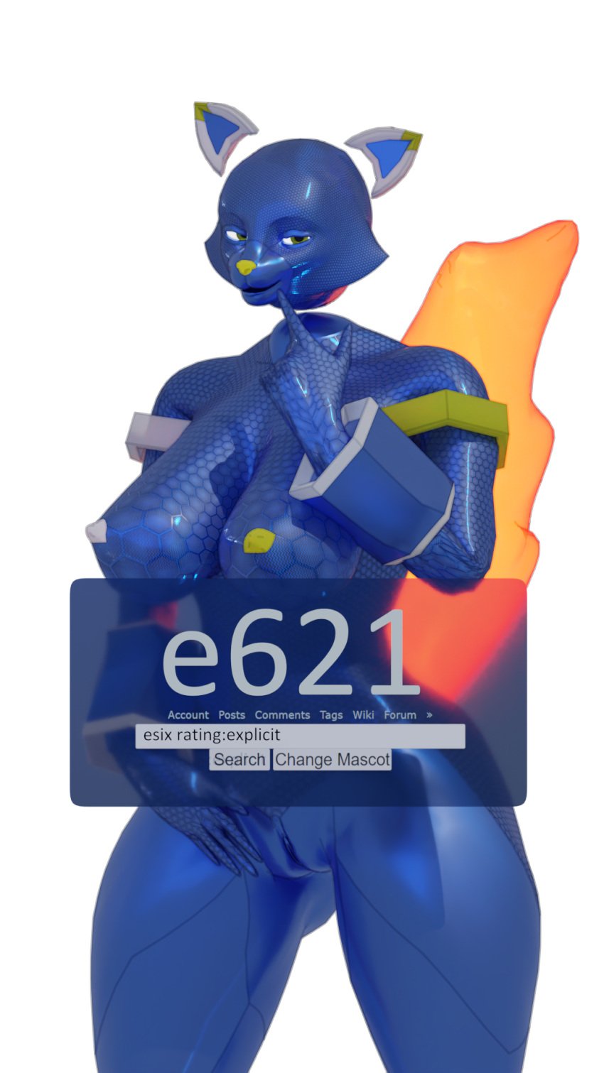 9:16 alpha_channel anthro avatheavali bedroom_eyes big_breasts blue_body breasts e621 esix felid feline female fire flaming_tail floating_ears floating_head genitals gesture glistening glistening_body hand_gesture hand_on_hip hexagon hi_res humanoid looking_at_viewer machine mammal mascot multicolored_nipples narrowed_eyes nipples pointing pointing_at_self presenting pussy robot seductive smile smiling_at_viewer solo standing tail thick_thighs transparent_background white_nipples white_sclera wide_hips yellow_eyes yellow_nipples yellow_nose