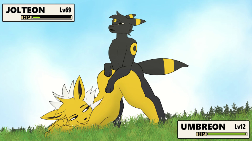 animated animated_png anthro baronyifflikfard duo eeveelution female feral furry generation_1_pokemon generation_2_pokemon hi_res hybrid jolteon male male/female nintendo pokemon pokemon_(species) sex umbreon