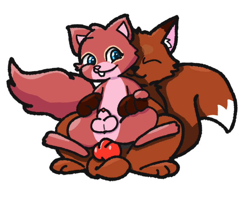 :3 alpha_channel anal anthro anus ass balls blue_eyes brown_body brown_fur brown_tail canid canine closed_eyes digital_media_(artwork) duo fox fur futanari genitals heartykyng helivy herm intersex intersex/male kate_hanami knot male mammal multicolored_body multicolored_fur multicolored_tail nude penetration penis pussy red_body red_fur red_penis rodent sciurid tail tree_squirrel