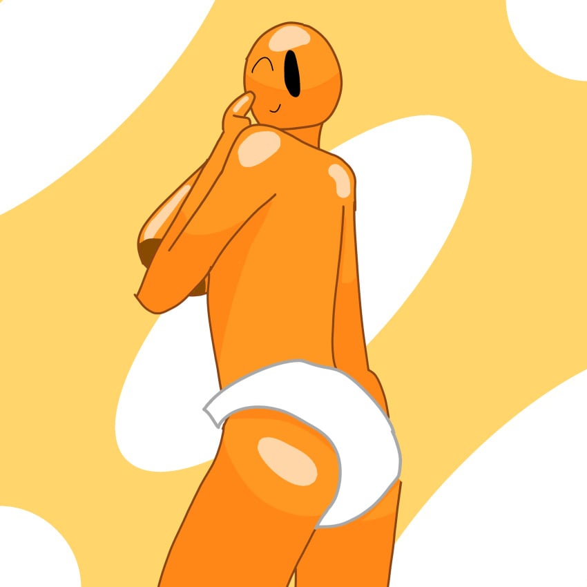 anus ass breasts cartoony diaper diaper_fetish female female_focus female_only goo goo_creature goo_girl scp scp-999 scp_foundation shaded simple_background