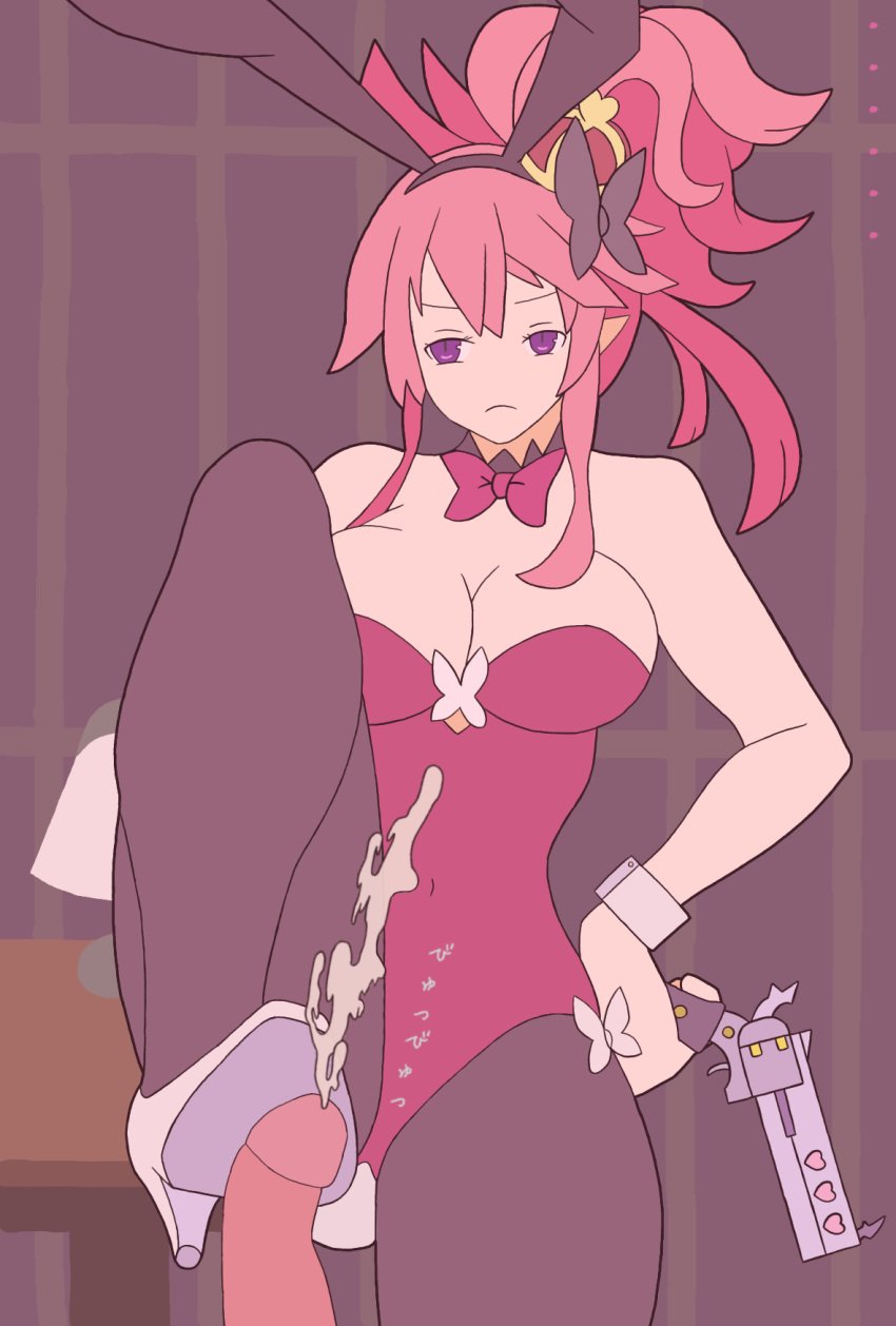 breasts bunny_ears bunny_girl bunnysuit cleavage cum disgaea disgaea_5 ejaculation footjob large_breasts nippon_ichi_software penis seraphina_(disgaea)