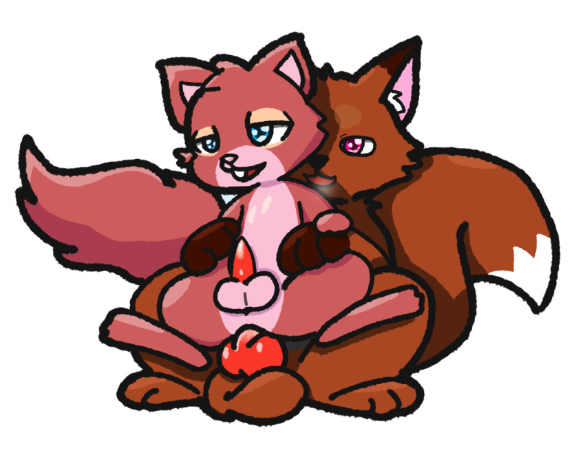 :3 alpha_channel anal anal_orgasm animal_genitalia anthro anus ass balls blue_eyes bodily_fluids brown_body brown_fur brown_tail canid canine cum cum_inside digital_media_(artwork) duo fox fur futanari genital_fluids genitals heartykyng helivy herm intersex intersex/male kate_hanami knot lying male mammal multicolored_body multicolored_fur multicolored_tail nude on_front penetration penis pink_eyes red_body red_fur red_penis rodent sciurid tail tree_squirrel