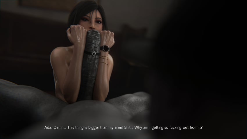 1boy 1girls 3d ada_wong ada_wong_(adriana) asian asian_female capcom cock_worship dialogue female female_focus forearm_cock interspecies male monster mr_x penis penis_awe penis_bigger_than_arm resident_evil resident_evil_2 resident_evil_2_remake stephanie23 tagme text tyrant