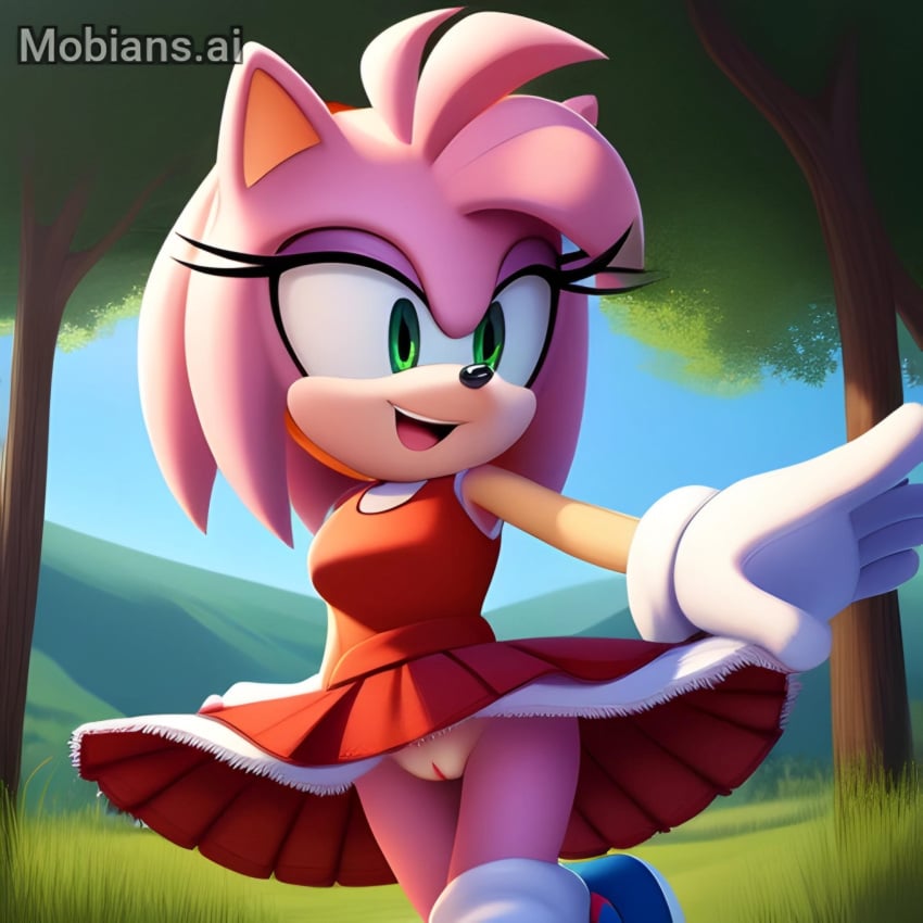 ai_generated amy_rose mobian_(species) mobians.ai no_panties sillysailor sonic_(series)