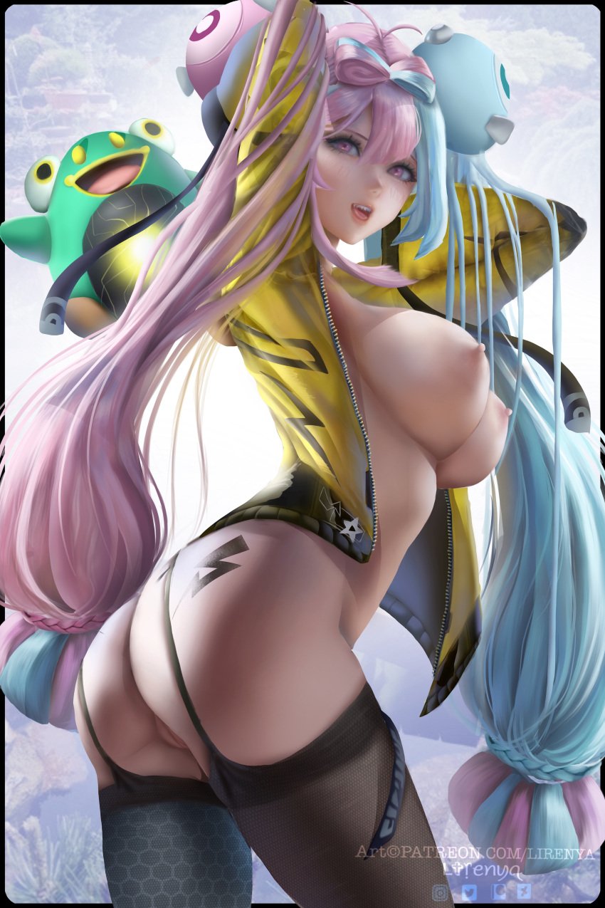 1girls aged_up breasts breasts_out female female_only gym_leader human iono_(pokemon) lirenya nintendo nipples nude nude_female pokemon pokemon_sv