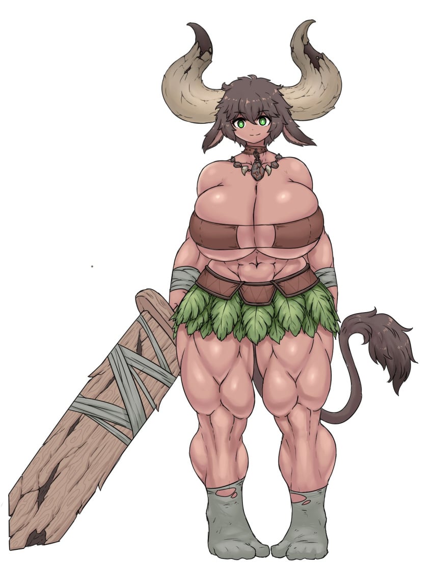 abs dark-skinned_female huge_breasts minotaur minotaur_female muscular_female sheepapp