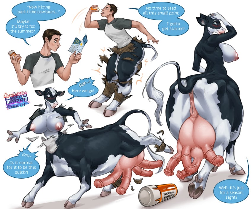 1boy 1futa 4_penises absurd_res animal_genitalia animal_pussy anus balls big_breasts blue_eyes bovid bovid_taur bovine bovine_genitalia bovine_pussy bovine_taur breasts cattle cattle_taur clothing cloven_hooves full-package_futanari futa_with_udders futanari futanari_transformation genitals herm hermaphrodite hi_res hooves human intersex larru-larru male male_to_futa mammal mammal_taur mti_transformation multi_genitalia multi_penis multicolored_body nude nude_futa penis penis_udder pussy solo solo_focus taur taur_transformation teats tetraphallia toned toned_futa toned_male torn_clothing transformation two_tone_body udder_balls udders