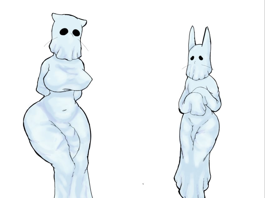 1boy 1boy1girl 1femboy 1futa 1girls before_anal before_sex big_ass big_breasts big_butt big_thighs bulge bulge_through_clothing bulge_under_clothes female femboy futanari ghost ghost_costume ghost_girl iloveal