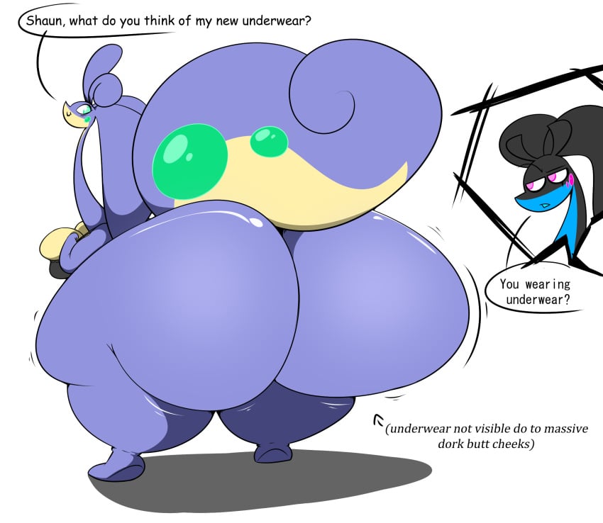 1girls alana_the_goodra ass blue_body breakykobold breasts english_text fat_tail female female_focus female_only game_freak hips hyper hyper_ass large_ass large_breasts nintendo overweight overweight_female pokemon pokemon_(species) tail text thick_thighs thighs wide_hips