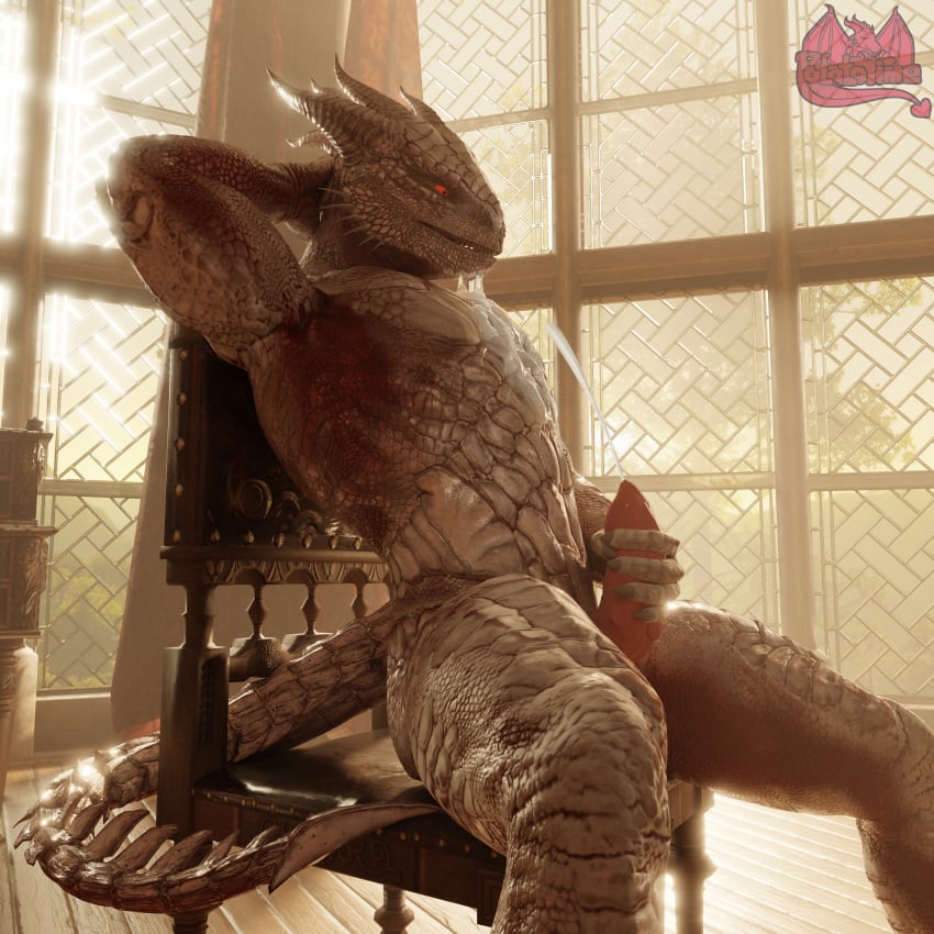 absurd_res animal_genitalia animal_penis anthro baldur&#039;s_gate baldur&#039;s_gate_3 blender_(artwork) blender_cycles bodily_fluids chair cum cum_on_self cumshot digital_media_(artwork) dragonborn_(dnd) dungeons_and_dragons ejaculation furniture genital_fluids genitals hasbro hi_res horn inside larian_studios male male_only masturbation nude orgasm penis potatotime red_eyes scalie sitting solo tail the_dark_urge_(baldur&#039;s_gate) wizards_of_the_coast