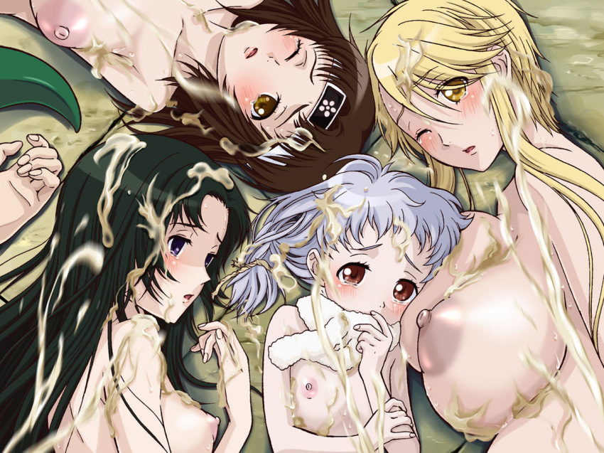 blush breasts cum flat_chest itsuki_(sengoku_basara) kasuga katei_saien large_breasts matsu_maeda nipples oichi sengoku_basara