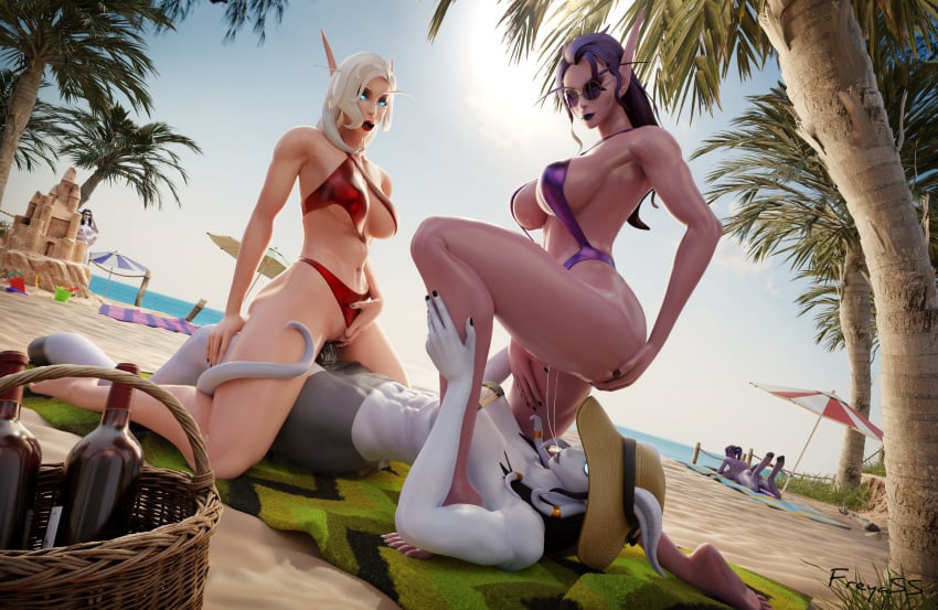 1futa 2girls 3d abs ass barefoot bikini blood_elf blood_elf_female blue_eyes breasts bubble_ass bubble_butt busty curvy curvy_ass curvy_body curvy_female curvy_figure curvy_hips curvy_thighs draenei elf female freysward futa_on_female futanari hips leaking leaking_pussy legs licking licking_pussy muscular muscular_futanari pale-skinned_female pale-skinned_futanari pale_skin riding riding_penis thick_thighs thighs warcraft white_hair wide_hips world_of_warcraft wow