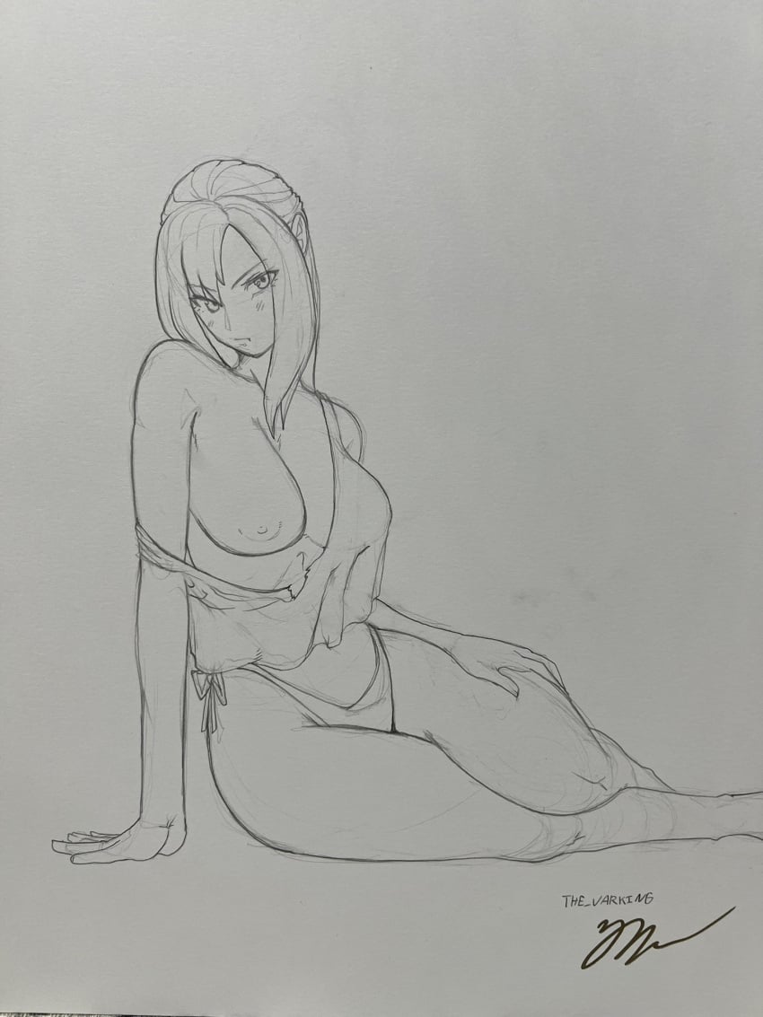 1girls artist_signature athletic athletic_female aya_brea breasts busty female female_focus female_only hourglass_figure parasite_eve short_hair sketch square_enix tagme the_varking thevarking torn_clothes wide_hips