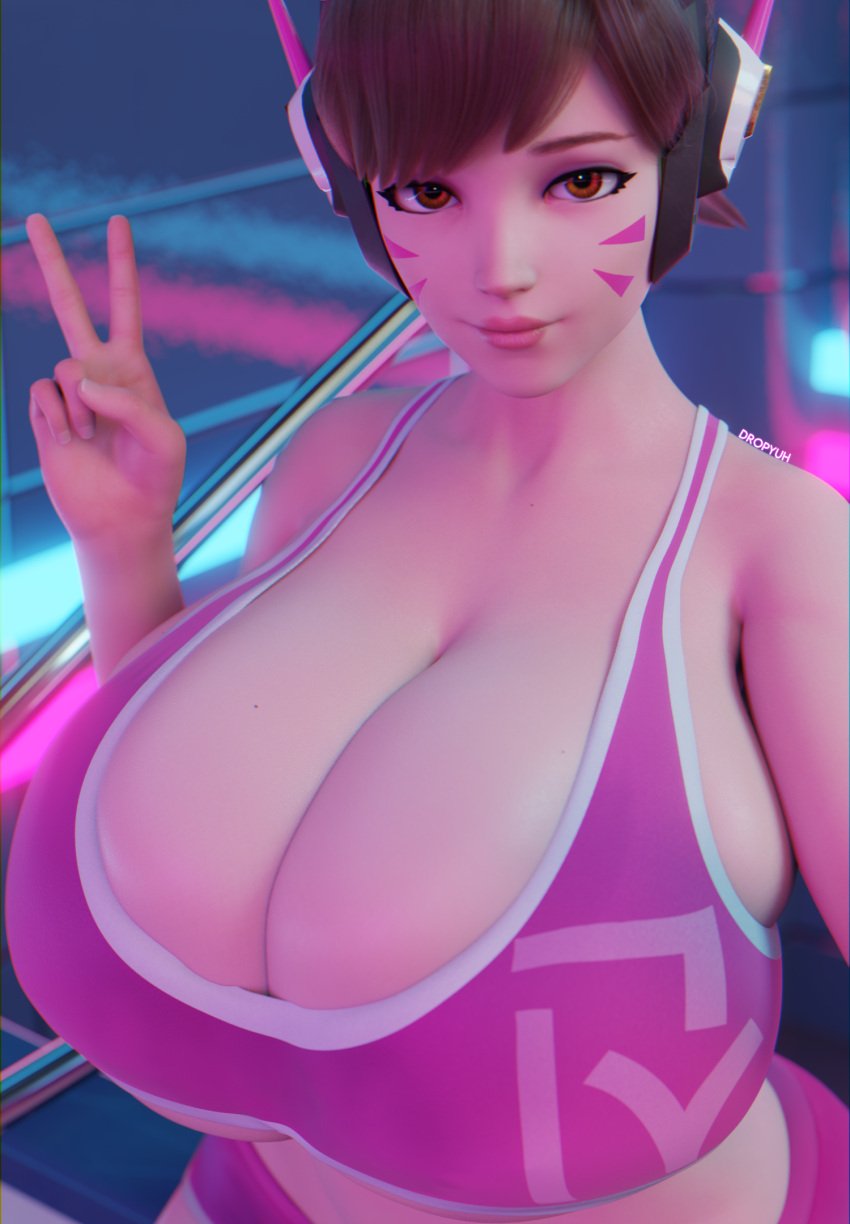 1girls 3d alternate_breast_size areola areolae blizzard_entertainment breasts_bigger_than_head brown_eyes brown_hair d.va dropyuh_(artist) female female_focus gigantic_breasts hana_song human human_only hyper hyper_breasts korean long_hair massive_breasts naked nipples nude nude_female overwatch overwatch_2 scrag_d.va tagme top_heavy topless_female upper_body waist wide_hips