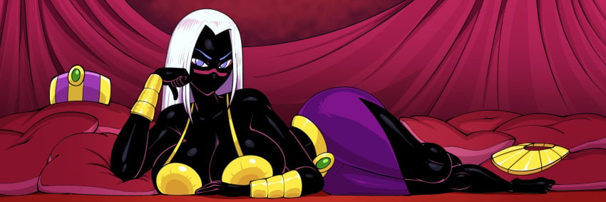 1girls alien alien_girl alien_humanoid big_breasts black black_body bra breasts daredemon7000 duck_dodgers female female_focus female_only looney_tunes martian martian_(duck_dodgers) queen_tyr'ahnee tagme warner_brothers white_hair