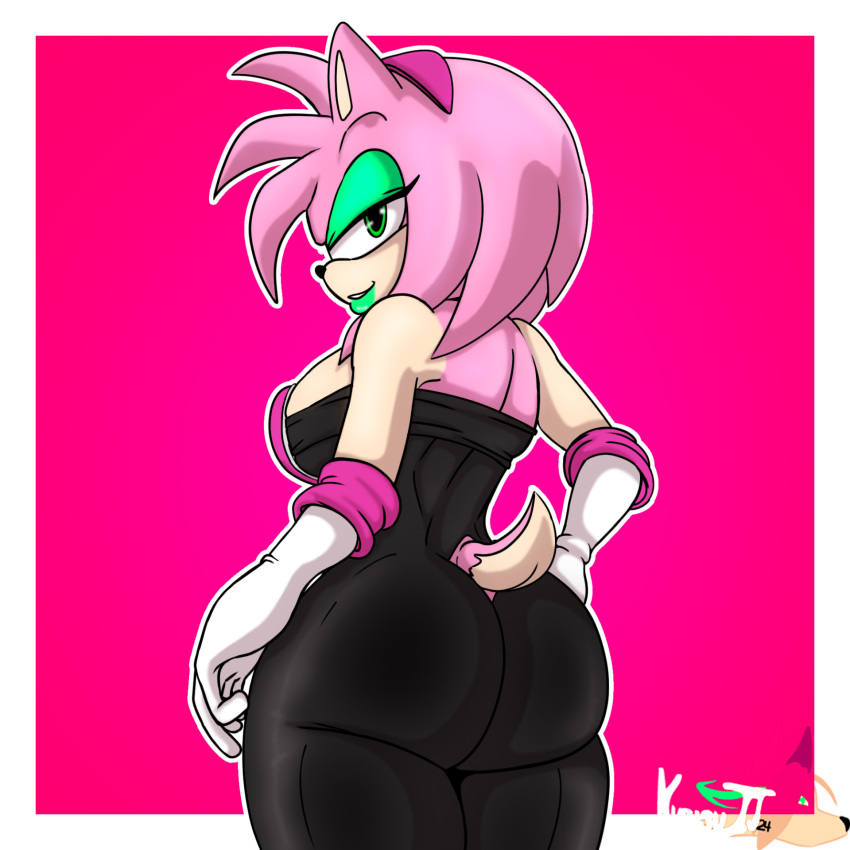 1female 1girls amy_rose amy_the_bat ass big_ass bodysuit breasts bubble_butt christopherberry1 female female_only looking_back neckline rouge_the_bat_(cosplay) seductive_look solo solo_female sonic_(series) spandex_suit thick thick_ass thick_thighs thighs voluptuous voluptuous_female wide_hips